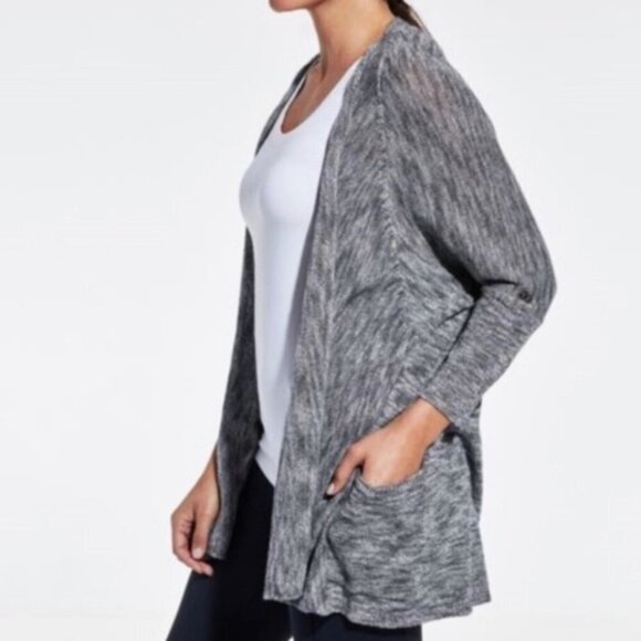 Calia Open Front Gray Cardigan Sweater Pockets - Picture 1 of 9